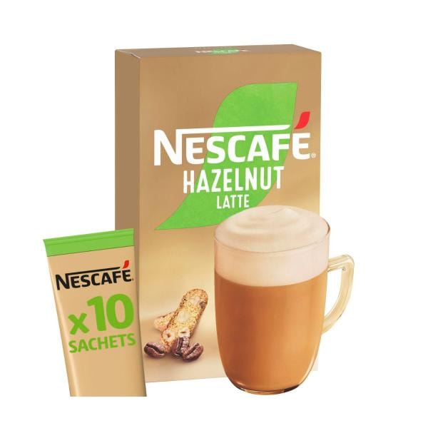 Nescafe Hazelnut Latte Coffee Sachets | 10 pack