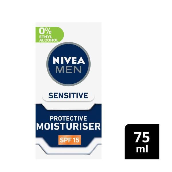 Nivea Men Protective Face Moisturiser Cream for Sensitive Skin + SPF15 | 75mL