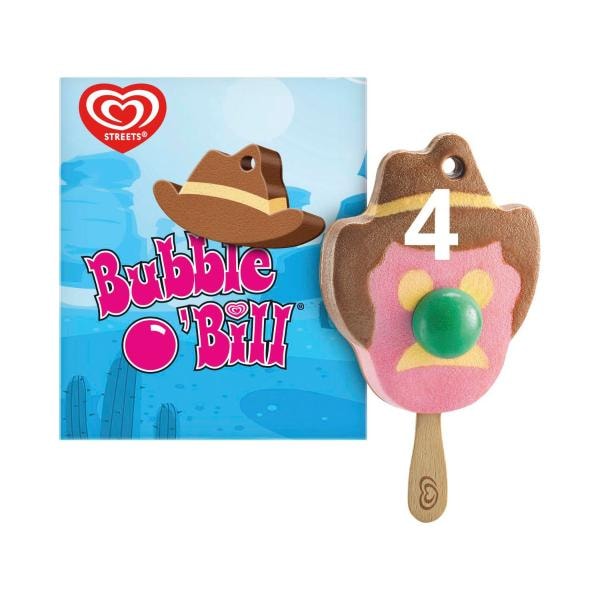 Bubble O Bill Ice Cream Strawberry Chocolate & Caramel 4 Pack | 404mL