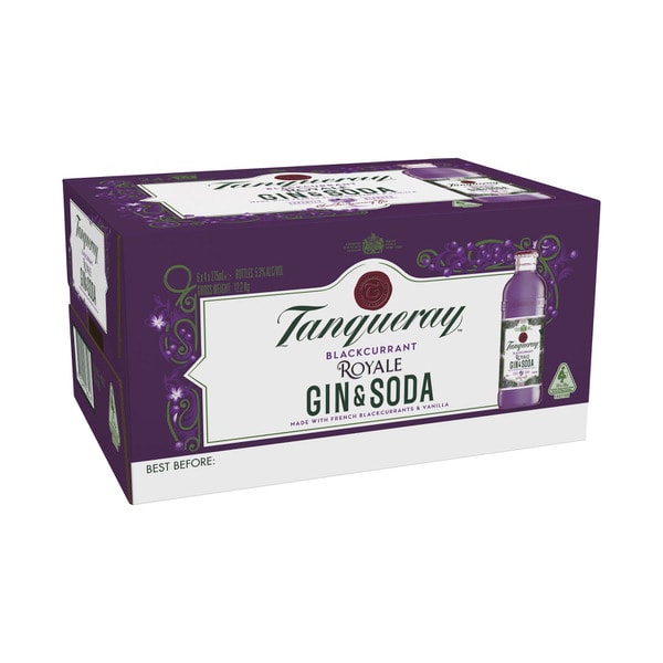 Tanqueray Blackcurrant and Soda Bottle 275mL | 4 Pack
