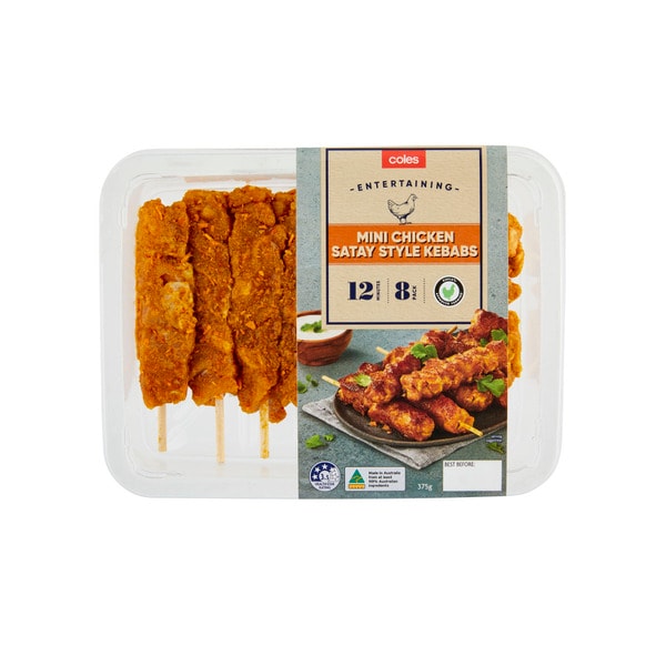 Coles Entertaining Mini Chicken Satay Style Kebabs | 375g