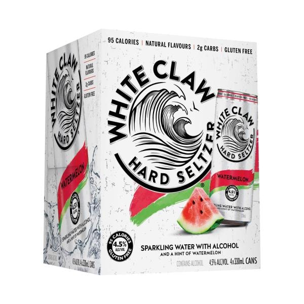 White Claw Hard Seltzer Watermelon 330mL | 4 Pack