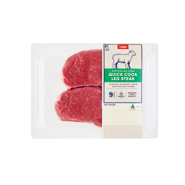 Coles Lamb Leg Steak 2 Pack | 215g