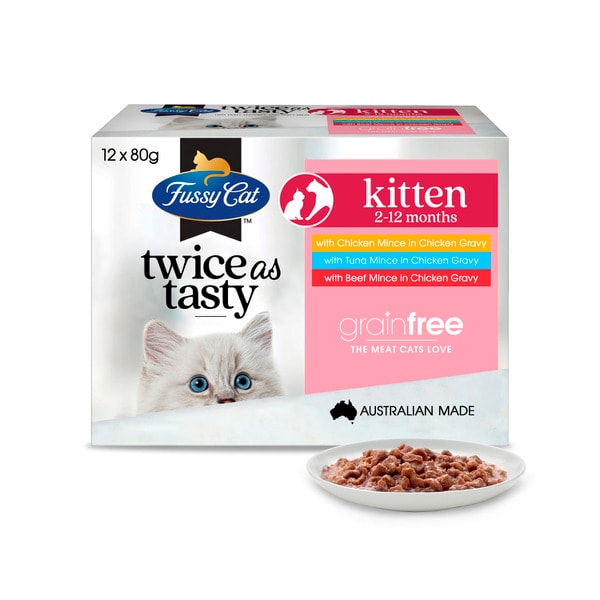 Fussy Cat Kitten Cat Food Pouch 12x80g | 12 pack