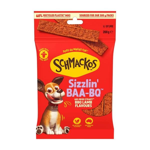 Schmackos Strapz BBQ Lamb Dog Treat | 200g