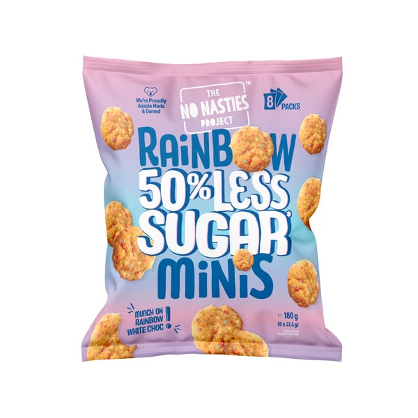 No Nasties Project Multipack Choc Chip Cookies Rainbow Choc 8 Pack | 180g