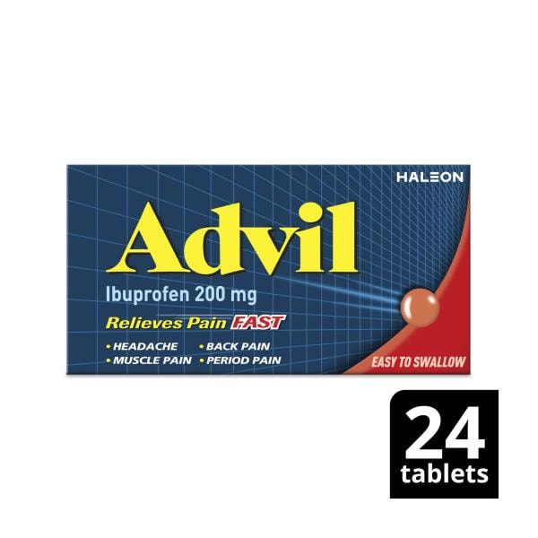 Advil Tablets 200mg Ibuprofen Pain & Fever Relief | 24 pack