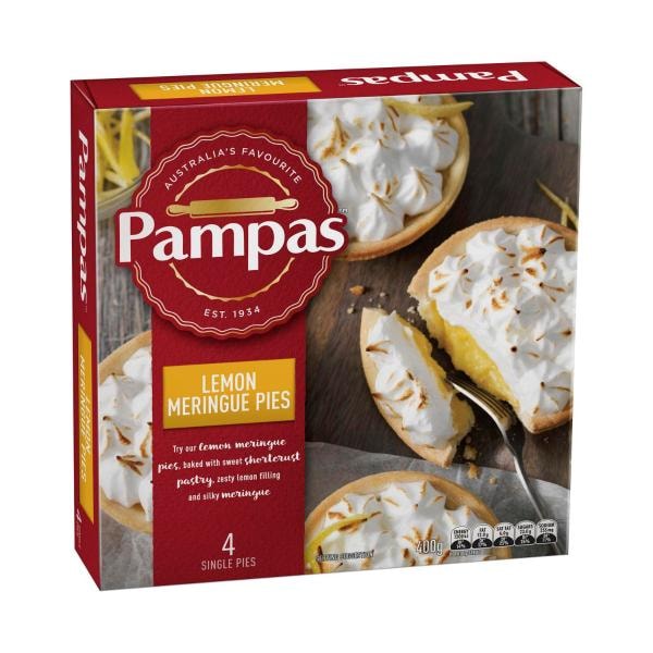 Pampas Frozen Lemon Meringue Pies 4 pack | 400g