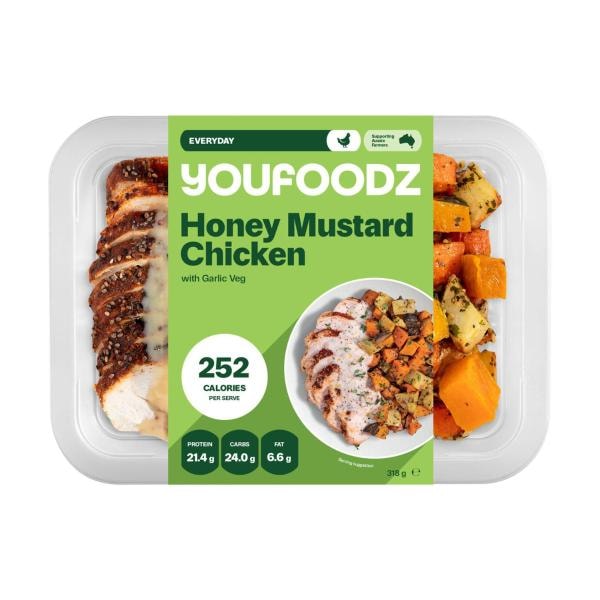 Youfoodz Honey Mustard Chicken With Garlic Veg | 318g