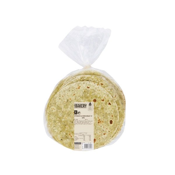 Coles Bakery Spinach And Herb Flatbread | 5 pack