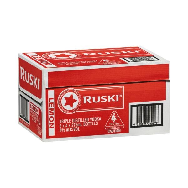 Ruski Lemon Bottle 275mL | 24 Pack