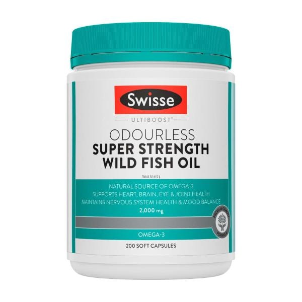 Swisse Ultiboost Odourless Super Strength Fish Oil | 200 pack