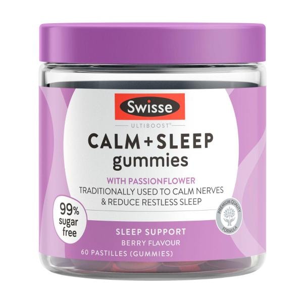 Swisse Ultiboost Calm + Sleep Gummies Assists the Body in Coping with Stress | 60 pack