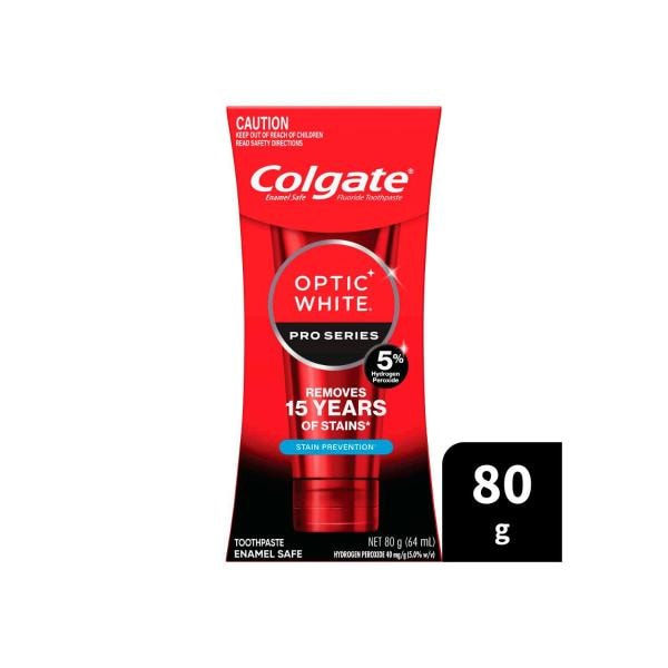 Colgate Optic White Pro Series Teeth Whitening Toothpaste Enamel Safe With 5% Hydrogen Peroxide | 80g