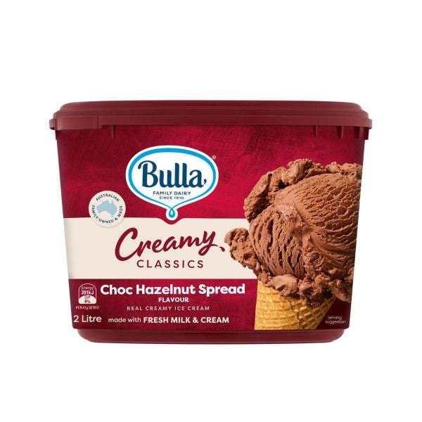 Bulla Creamy Classics Ice Cream Chocolate Hazelnut Spread Limited Edition | 2L