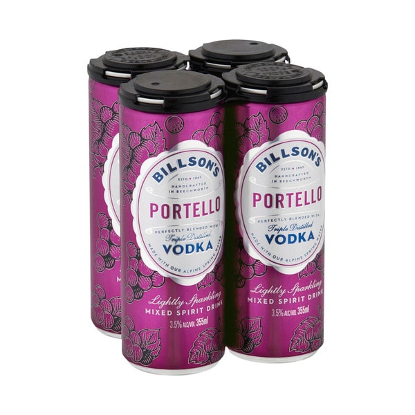 Billson's Portello Vodka Mixed Drink 355mL | 4 Pack