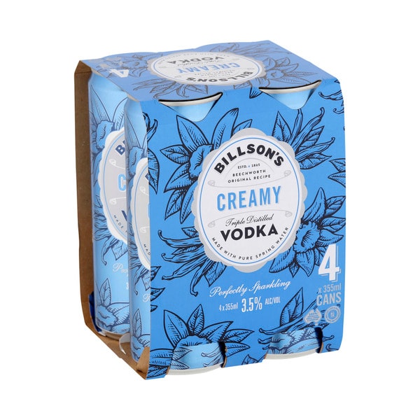 Billson's Creamy Soda Vodka Mixed Drink 355mL | 4 Pack