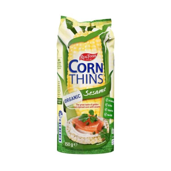 Real Foods Sesame Corn Thins | 150g