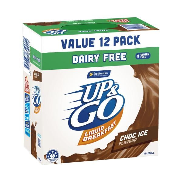 Sanitarium Up&Go Liquid Breakfast Fridge Pack Dairy Free Choc 12X250mL | 3L