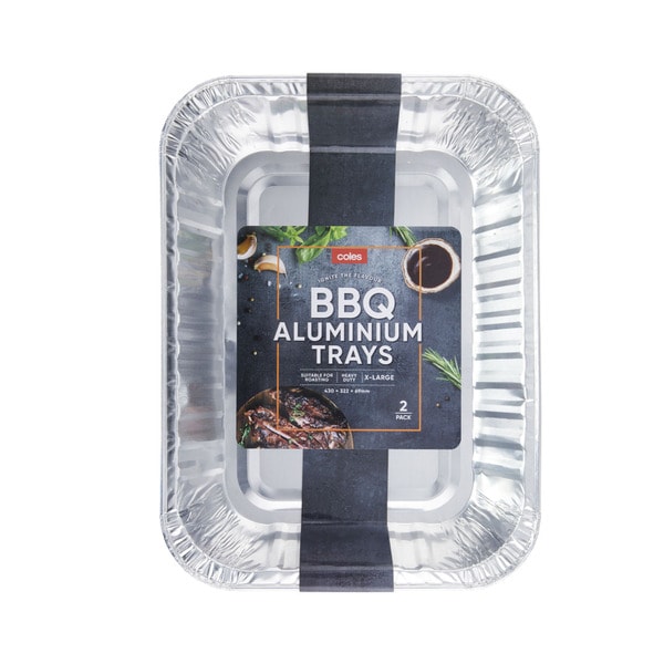 Coles BBQ Aluminium XL Roasting Trays | 2 pack