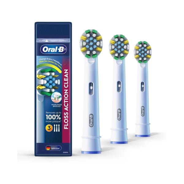 Oral B Floss Action Electric Brush Replacement Head | 3 pack