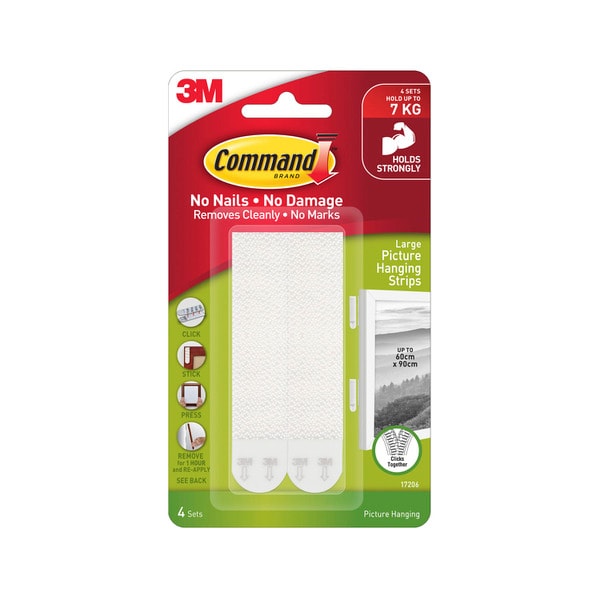 Command Large Picture Hanging Strips White | 4 pack