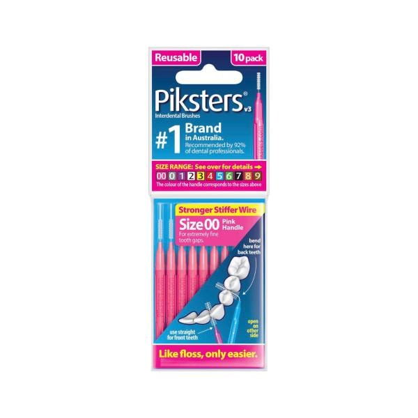 Piksters Interdental Brushes Pink Size 00 | 10 pack