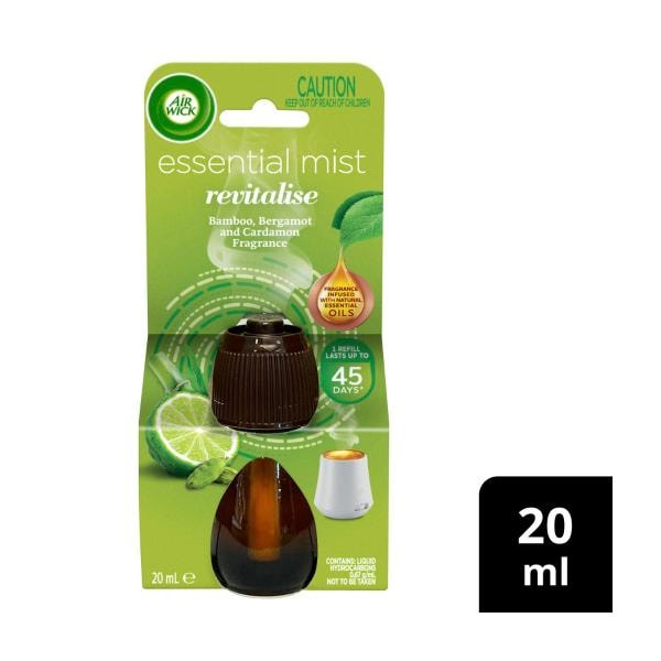 Air Wick Essential Mist Revitalise Bamboo-Bergamot & Cardamom Air Freshener Refill | 20mL