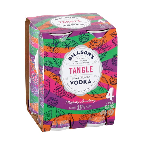 Billson's Fruit Tangle Vodka Mixed Drink Can 355mL | 4 Pack