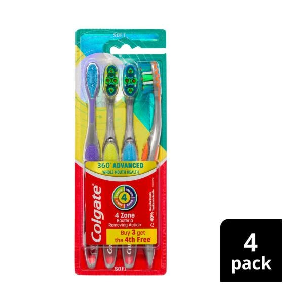 Colgate 360 Advanced Soft Toothbrush | 4 pack