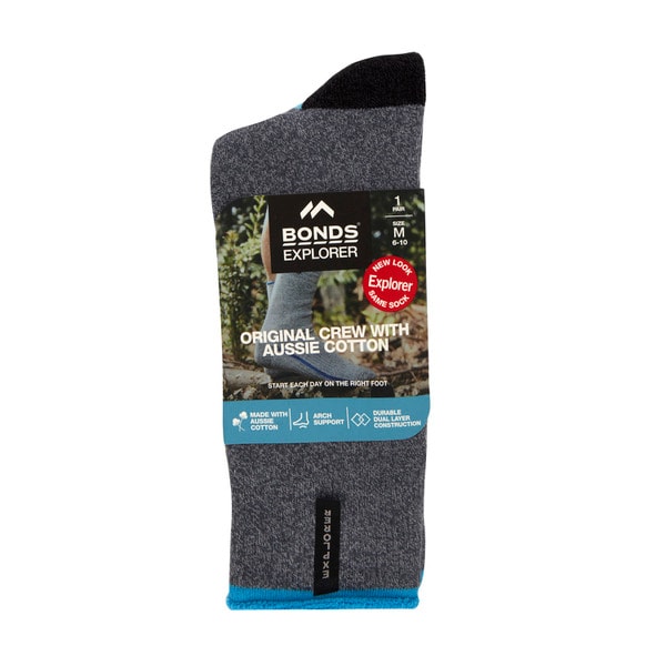 Bonds Explorer Mens AU Cotton Crew 6+ & 11+ | 1 pack