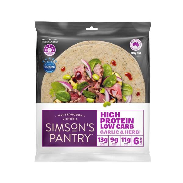 Simson's Pantry Low Carb Garlic & Herb + Protein | 420g