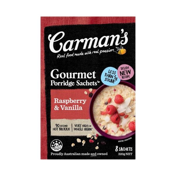 Carman's Gourmet Porridge Sachets Raspberry & Vanilla | 320g