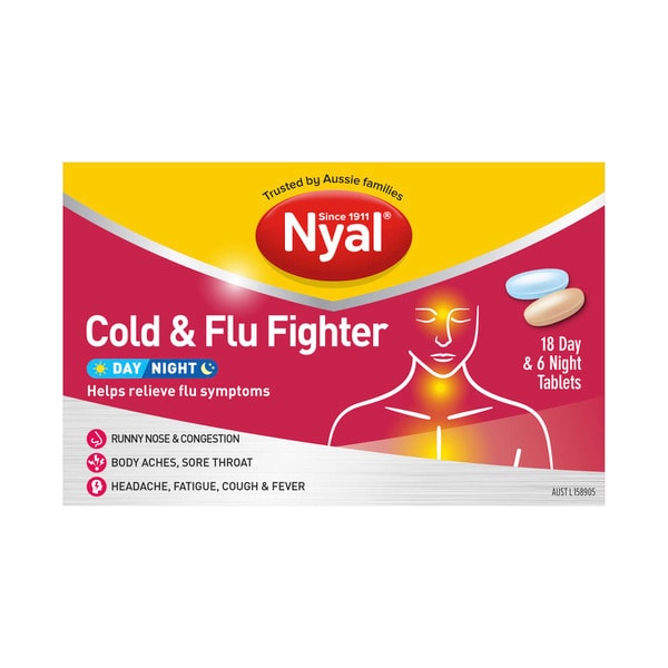 Nyal Cold & Flu Fighter Day & Night Tablets | 24 pack