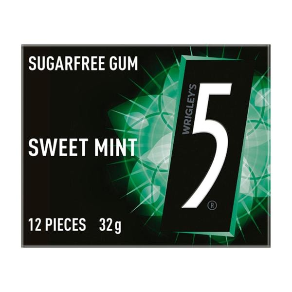 5 Gum Sweet Mint Sugar Free Chewing Gum 12 Piece | 32g