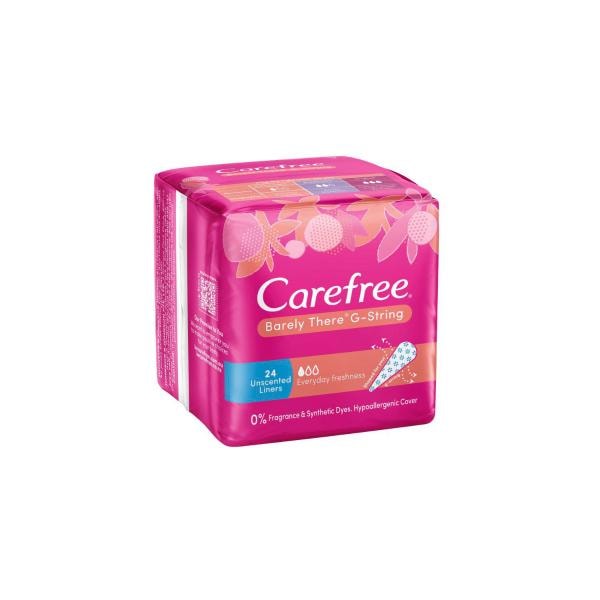 Carefree Barely There G-String Unscented Panty Liners | 24 pack