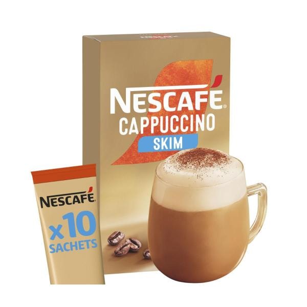 Nescafe Skim Cappuccino Coffee Sachets | 10 pack