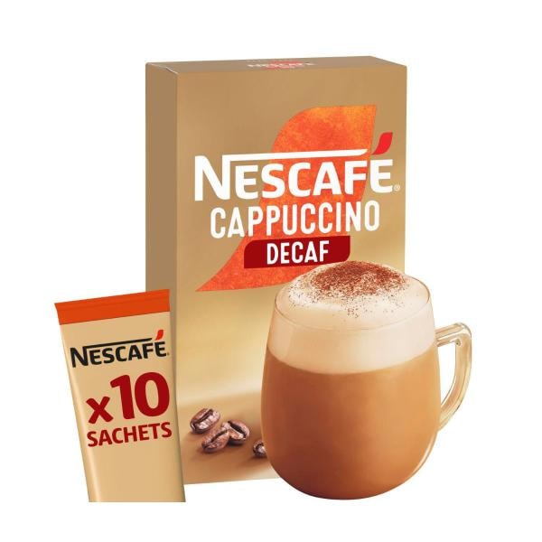 Nescafe Decaf Cappuccino Coffee Sachets | 10 pack