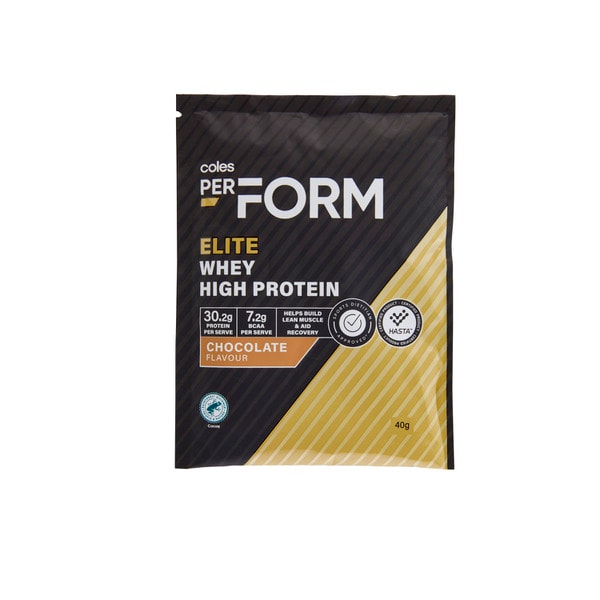 Coles Perform Elite Whey High Protein Powder Chocolate | 40g