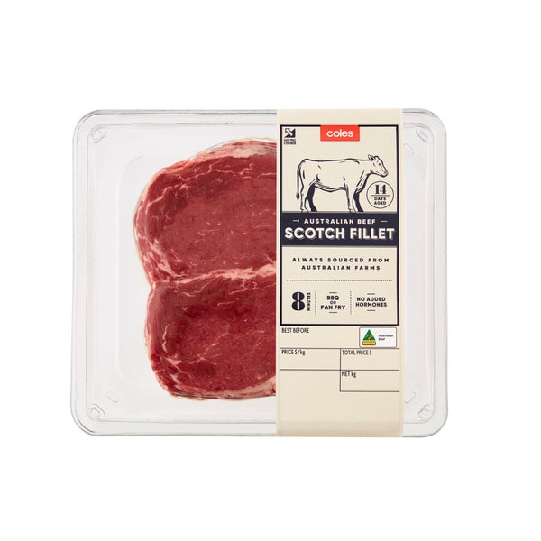 Coles Beef Scotch Steak Fillet 2 Pack | 480g