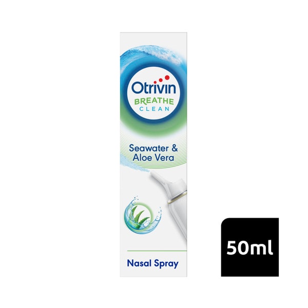 Otrivin Breathe Clean Natural Daily Nasal Cleanser with Isotonic Seawater & Aloe Vera | 50mL