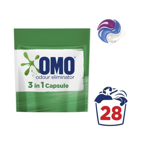 OMO Odour Eliminator 3 in 1 Laundry Capsules 28 Washes | 28 pack
