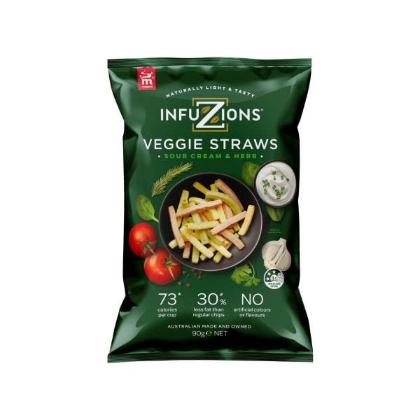 Infuzions Veggie Straws Sour Cream & Herb | 90g