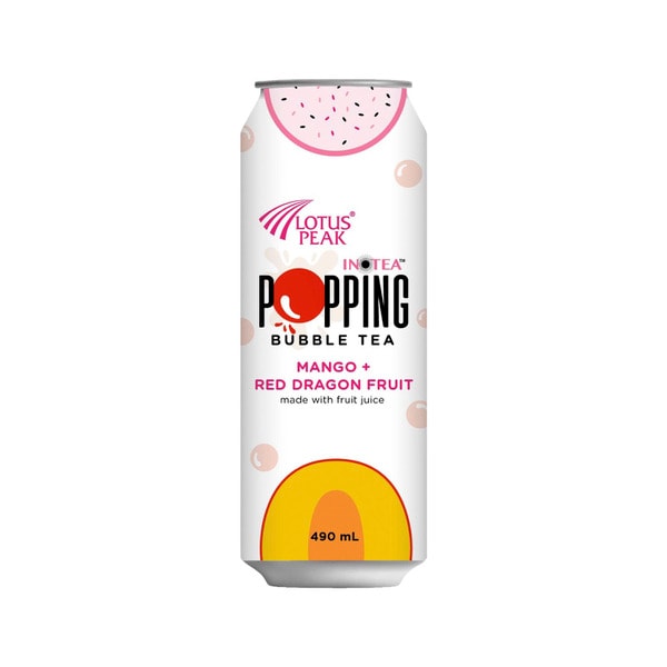 Lotus Peak Bubble Tea Bursting Boba Mango Dragon Fruit | 490mL