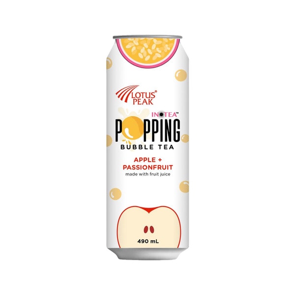 Lotus Peak Bubble Tea Bursting Boba Passionfruit Apple | 490mL