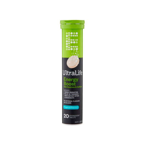 Ultra Life Effervescent Energy Tropical Tablets | 20 pack