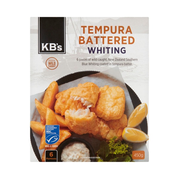 KB's Tempura Battered Whiting Fillets | 450g