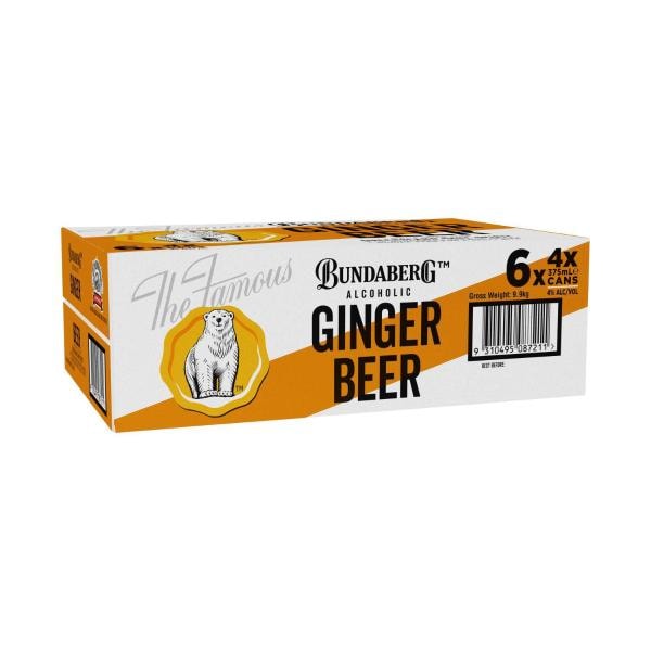 Bundaberg Alcoholic Ginger Beer Can 375mL | 24 Pack