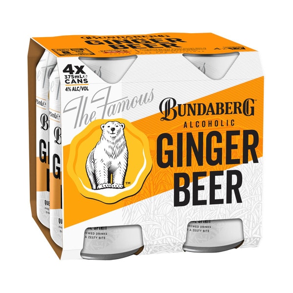 Bundaberg Alcoholic Ginger Beer Can 375mL | 4 Pack