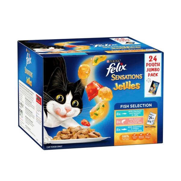 Purina Felix Cat Food Sensations Jelly Fishy 24x85g | 24 pack